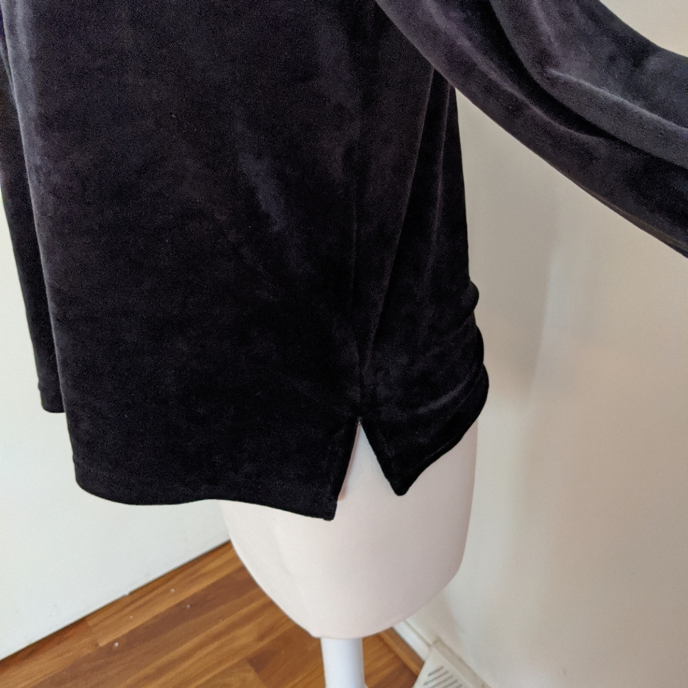 Philosophy Velvet Suede Black Bow Blouse - Picture 5 of 6